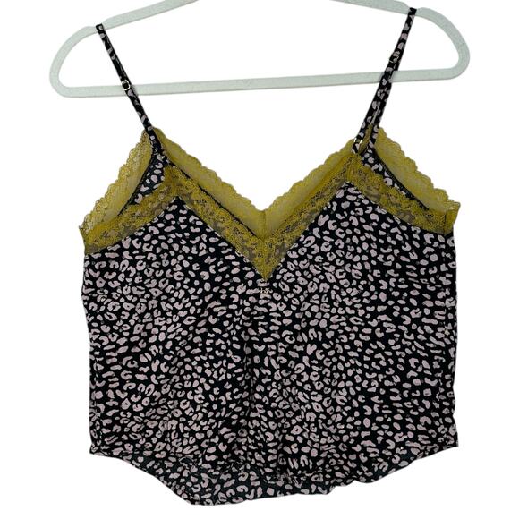 Victorias Secret Cami Camisole Crop Top Womens Size XS Leopard Animal Print Lace - Picture 5 of 8